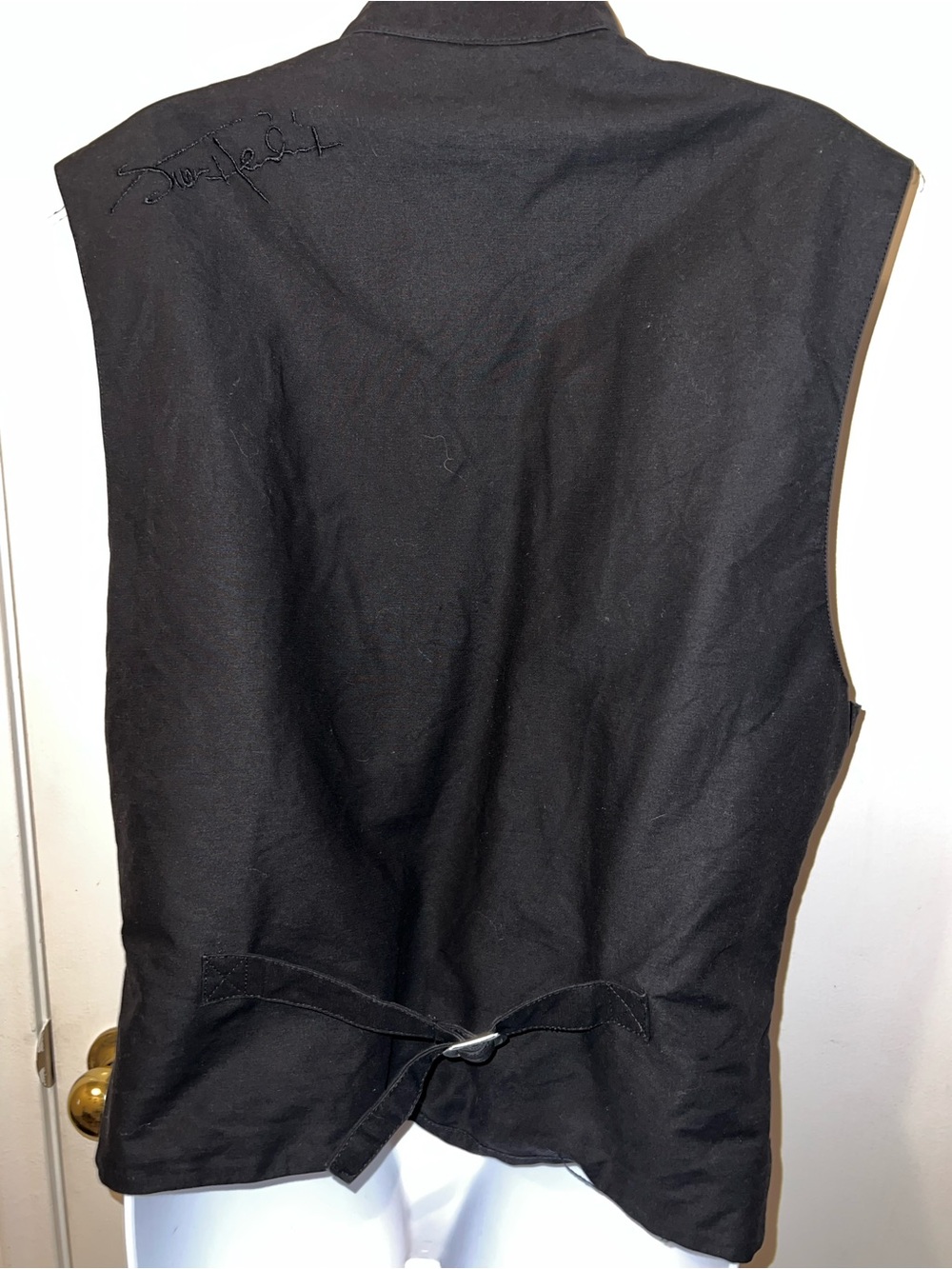 Men's Black Military-Inspired Button Vest - Picture 4 of 6